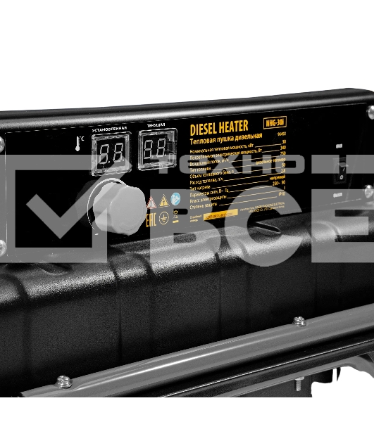 Дизельная тепловая пушка Denzel NHG-30i, 30 кВт, 750 м3/ч, непрямой нагрев, цифровой термостат