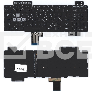 Клавиатура для ноутбука Asus Gaming FX504 черная с белой подсветкой