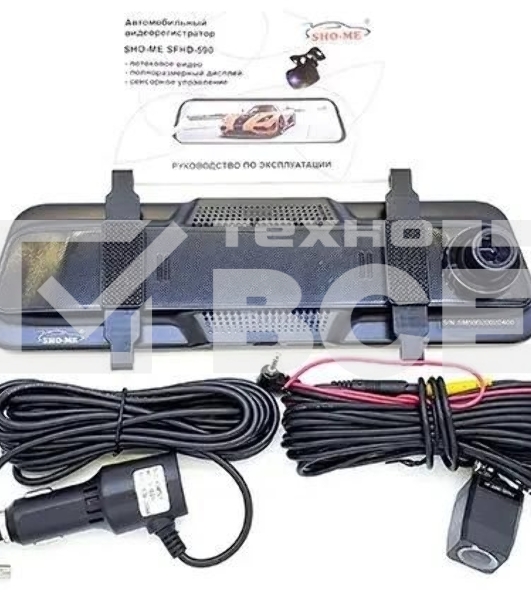 Видеорегистратор Sho-Me SFHD-590, 1920x1080, 9.66', с камерой заднего вида, G-сенсор