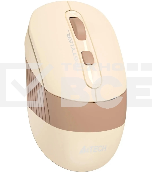 Мышь беспроводная A4Tech Fstyler FG10CS Air бежевый/коричневый оптическая (2000dpi) silent беспроводная USB для ноутбука (4but)