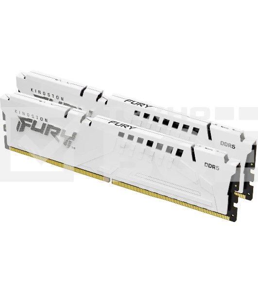 Оперативная память Kingston Fury Beast, DDR5, 32GB (2x16GB), 6000MHz, CL30, с радиаторами, белый