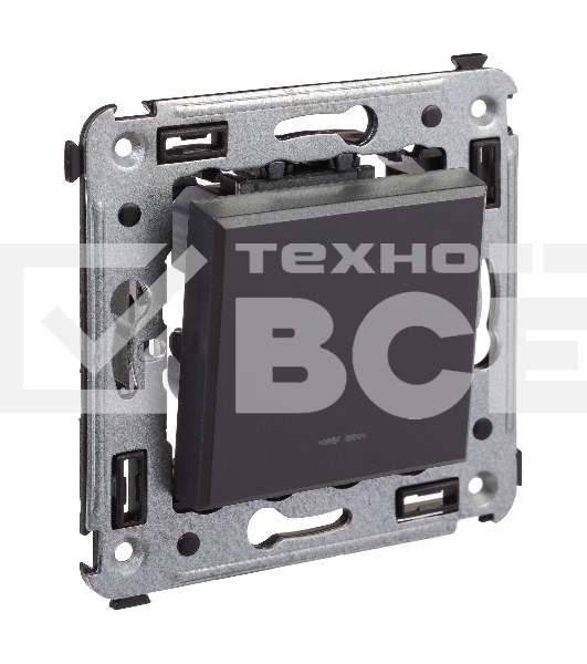 Переключатель одноклавишный DKC Avanti 4412113 'Черный матовый'