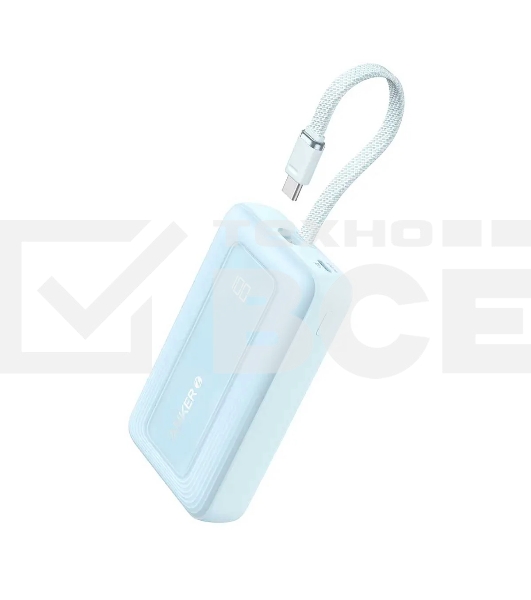 Внешний аккумулятор Anker Power Bank 10K, 30W, Built-In USB-C Cable Blue