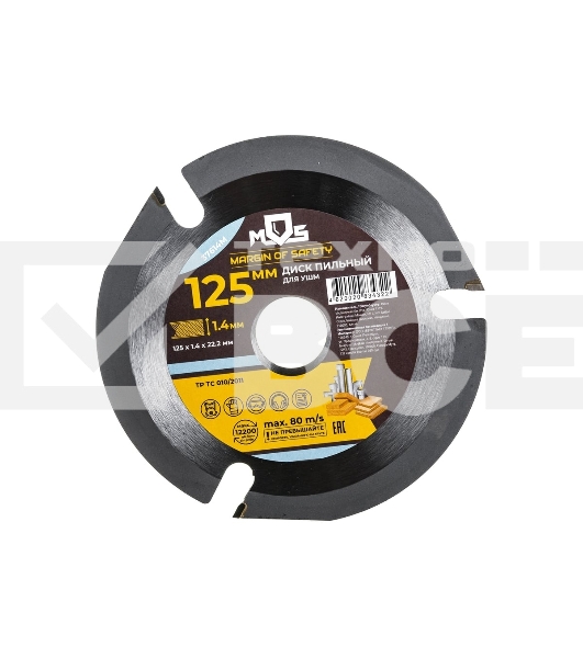 Диск пильный по дереву Fit, посадочный диаметр 22.2 мм, 3 зуба с карбидными вставками, мелкий зуб, 125 мм