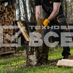 Топор кованый Denzel 1130 г, американский тип, буковая рукоятка, 430 мм, EFP, фото6