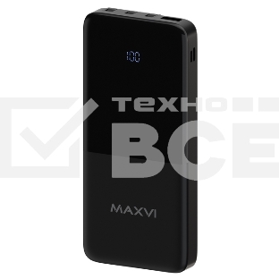 Портативный аккумулятор Maxvi PB10-09 10000 мАч, 2A USB + кабели: Type-C/Lightning/MicroUSB