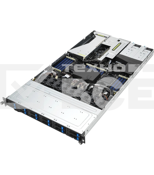 Серверная платформа ASUS RS700-E11-RS12U, 1U, 2x Socket-E LGA4677, 32x DDR5 4800*/5600*, 12x2.5'' NVMe/SATA*/SAS* hsb (*-RAID/HBA need), 2x M.2 PCIe 2260/2280, up to 3x PCIe Gen5 + 1 x int RAID slot, 2 x 10G(Intel X710-AT2) RJ45 LAN, 1+1 1600W