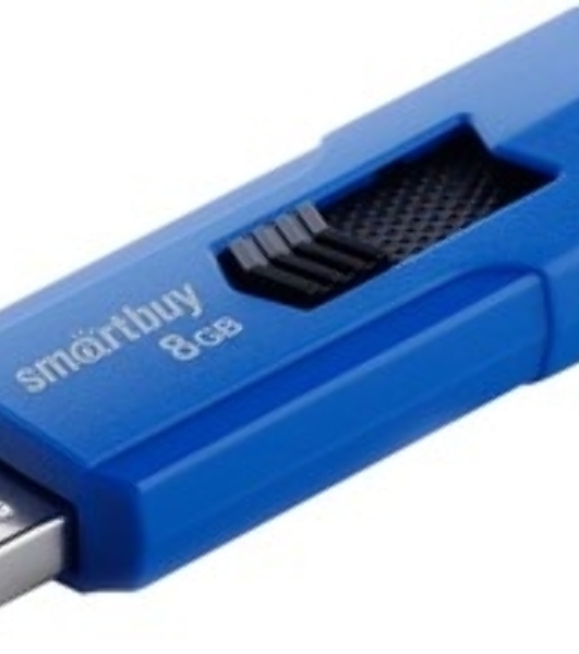 Флешка USB Smartbuy STREAM Blue (SB8GbST-B), 8Gb, USB 2.0, R/W 25/15, синий/черный
