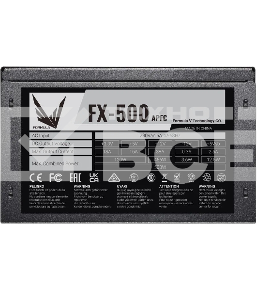 Блок питания Aerocool / Formula FX-500 RTL, 500Вт, 120мм, черный