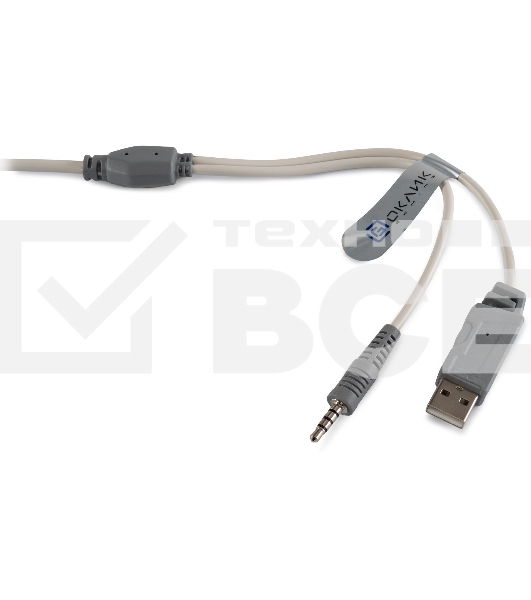 Наушники с микрофоном Оклик HS-L300G White белый 2.2м мониторные USB оголовье (1796952)