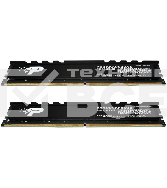 Оперативная память Patriot Signature Premium, DDR5, 64GB (2x32 GB), 4800 MHz, CL40, радиатор, черный