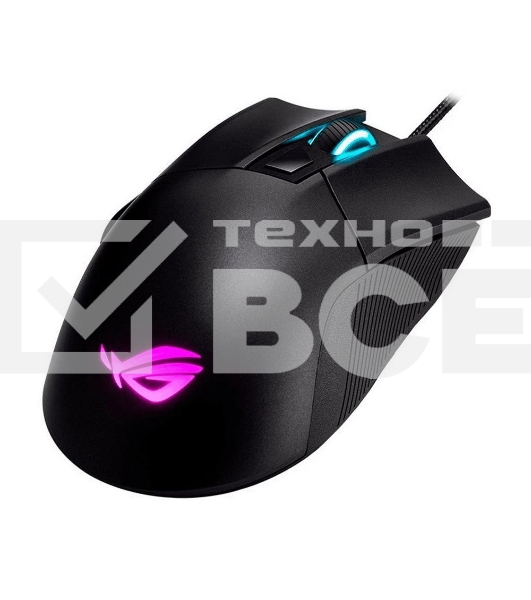 Мышь проводная ASUS ROG Gladius II Core черный, 6200 dpi, USB, кнопки - 6