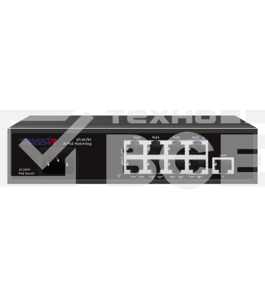 Коммутатор Trassir TR-NS1109-120-8PoE неуправляемый