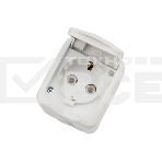 Розетка одноместная KRANZ Mini OG открытой установки с заземлением, IP54 белая, фото 1