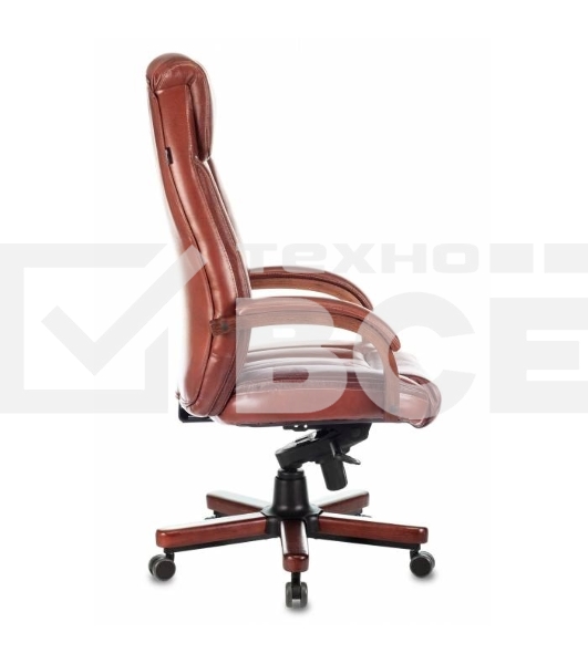 Кресло руководителя Бюрократ T-9922WALNUT светло-коричневый Leather Eichel, кожа, крестовина дерево