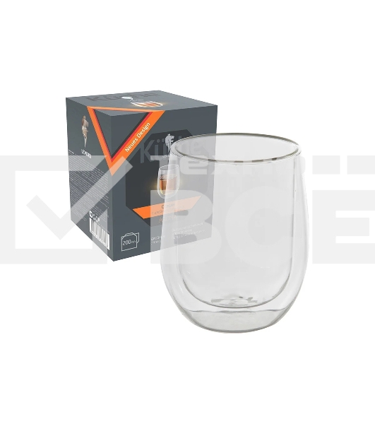 Стакан LEONORD AROMA, объем:200 мл с двойными стенками (боросиликатное стекло) (008244)