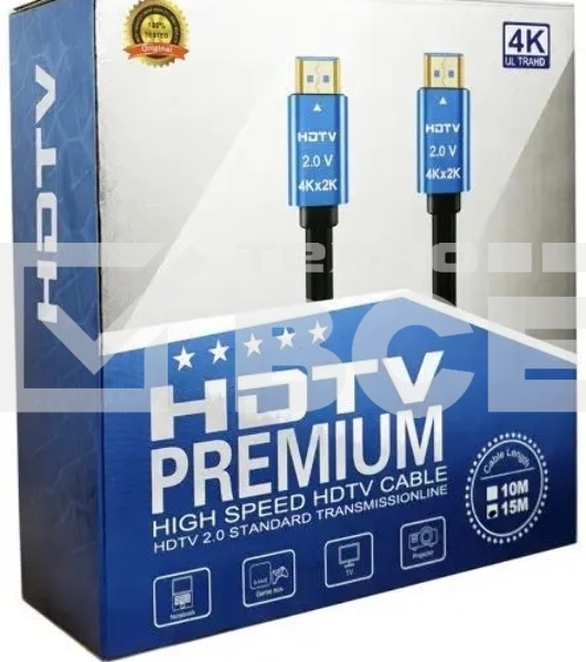 Кабель аудио-видео Premier 11238 HDMI (m)/HDMI (m) 15м. позолоч.конт. черный