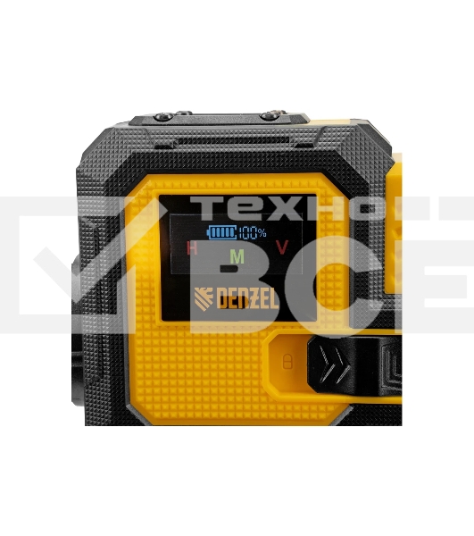 Лазерный уровень мультипризменный Denzel DLV-360-3C, 30 м, зеленый луч, Li-Ion 2,4 Aч, кейс