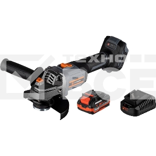 Угловая шлифовальная машина бесщеточная УШМ Anycons JM-125S, 125м, 21В, 8500 об/мин, 2 акб