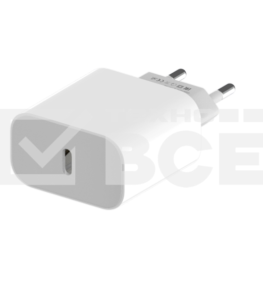 Сетевое зарядное устройство Maxvi CHL-601PD 18W, 3A, QC 3.0, PD 3.0, 1xUSB-C, белый
