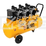 Компрессор безмаслянный малошумный Denzel DLS 2250/100, 2250 Вт, 3х750, 100 л, 410 л/мин блок упр, фото 1