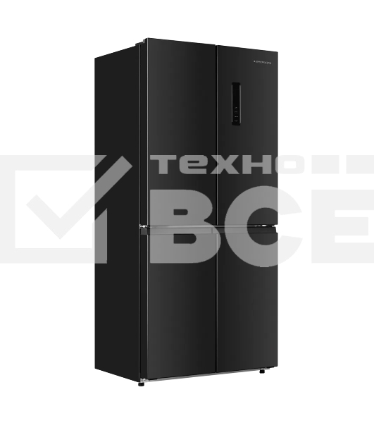 Холодильник Kuppersberg NFFD 186 DX черная нержавеющая сталь трехкамерный 303/172л морозилка сбоку, No Frost, Side by Side