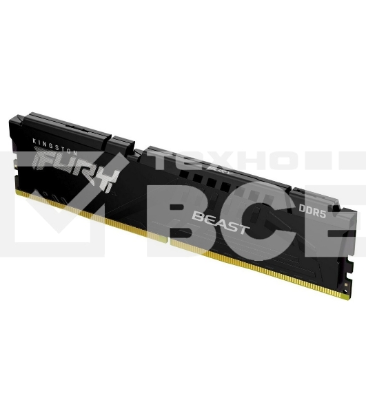 Оперативная память Kingston Fury Beast, DDR5, 32GB (1x32GB), 6400MHz, CL32, радиатор, чёрный