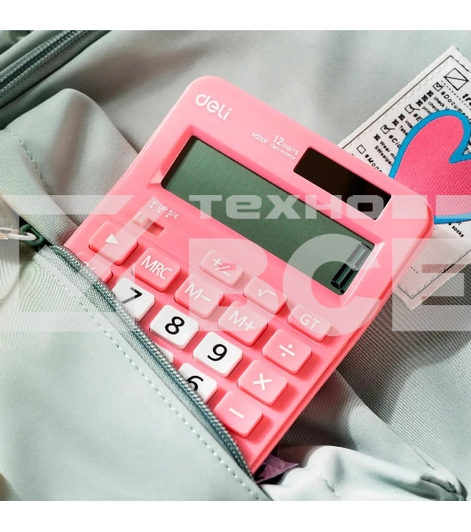 Калькулятор настольный Deli EM210FPINK розовый 12-разр.