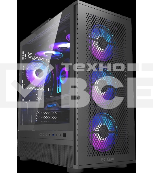 Компьютерный корпус PcCooler ME200 MESH BK черный без БП ATX 2xUSB3.0 audio bott PSU