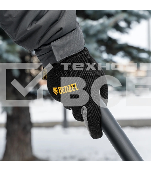 Перчатки универсальные Denzel 68094 двойные, работа с сенсорным экраном, вязаная манжета, размер 10
