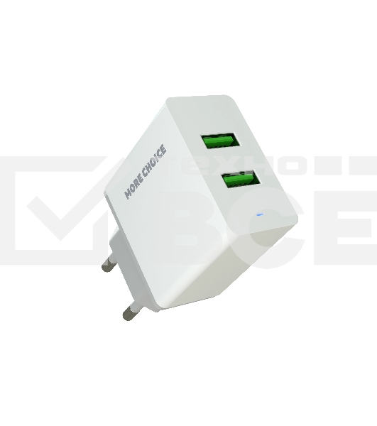 Сетевое зарядное устройство MORE CHOICE (4610196409004) NC11 СЗУ 2USB 2.4A белый белый