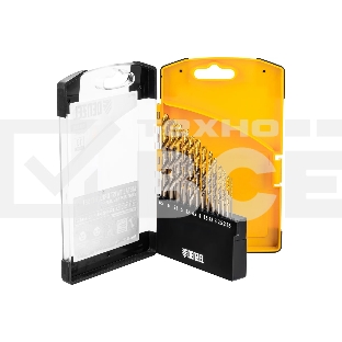 Набор сверл по металлу Denzel 1,5-6,5мм, Р6М5К8-TiN, Golden Tip, 13 шт 723006