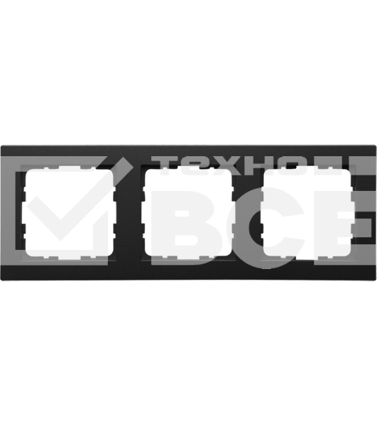 Рамка Jasmart 3-м G-Classic черный матовый soft touch