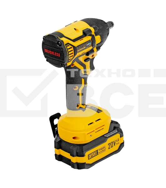 Гайковерт ударный аккумуляторный бесщет. Denzel CIWH-BL-20-350, Li-Ion, 20 В