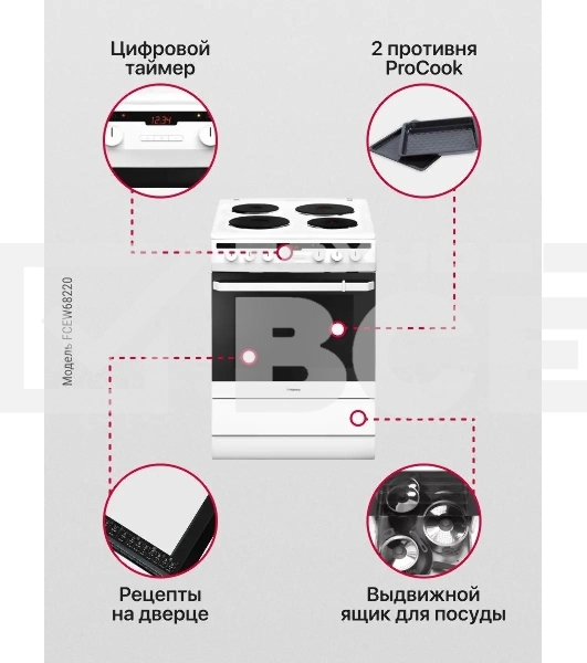 Электрическая плита Hansa FCEW68220 белый