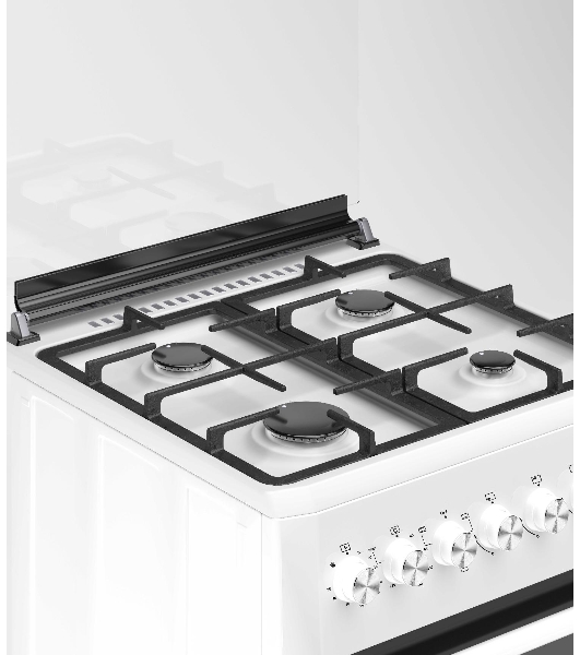 Комбинированная плита REEX RPF-60 WH 4 Газовые конфорки Электрическая духовка