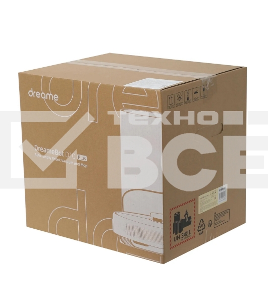 Робот-пылесос Dreame RLS3D Vacuum and Mop D10 Plus белый, 46 Вт, 5200 мАч Li-Ion, уборка сухая/влажная, пылесборник контейнер 0.4 л