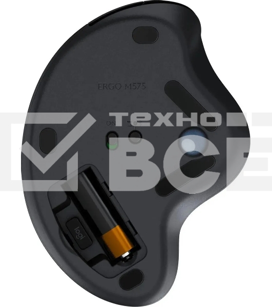 Трекбол беспроводной Logitech ERGO M575 графитовый, 2000 dpi, радиоканал, Bluetooth, USB, кнопки - 5