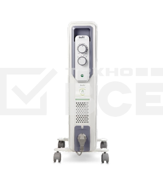 Масляный обогреватель Ballu CUBE BOH/CB-07W (7 секций), белый, 1500 Вт, 15 м2, механический термостат