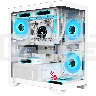 Компьютерный корпус Bloody BD-CC103 белый без БП mATX 7x120mm 1xUSB2.0 1xUSB3.0 audio bott PSU