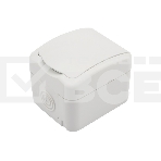 Розетка одноместная KRANZ Mini OG открытой установки с заземлением, IP54 белая, фото4
