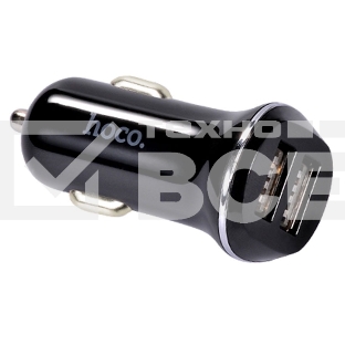 Автомобильная зарядка HOCO Z1 2xUSB, 2.1A, 11W, черный