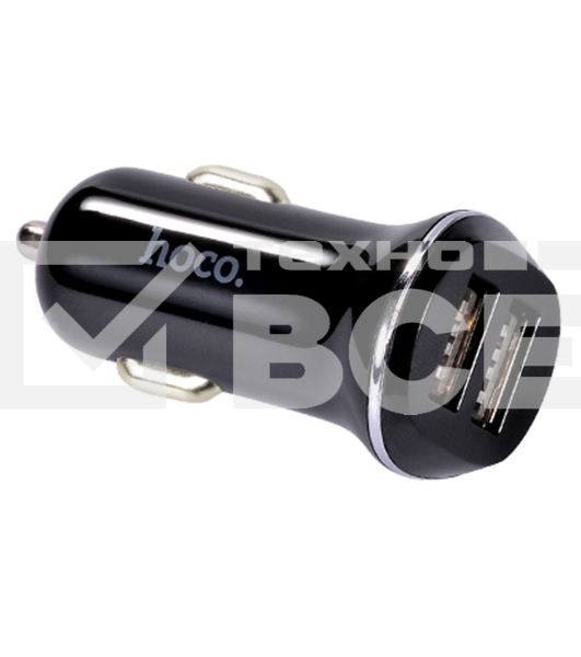 Автомобильная зарядка HOCO Z1 2xUSB, 2.1A, 11W, черный