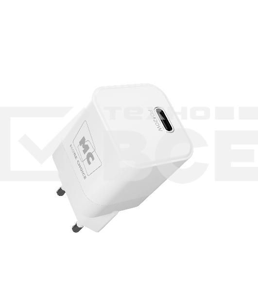 Сетевое зарядное устройство MORE CHOICE (4620202555854) NC86a 1Type-C 3.0A PD 20W для Type-C Type-C, белый