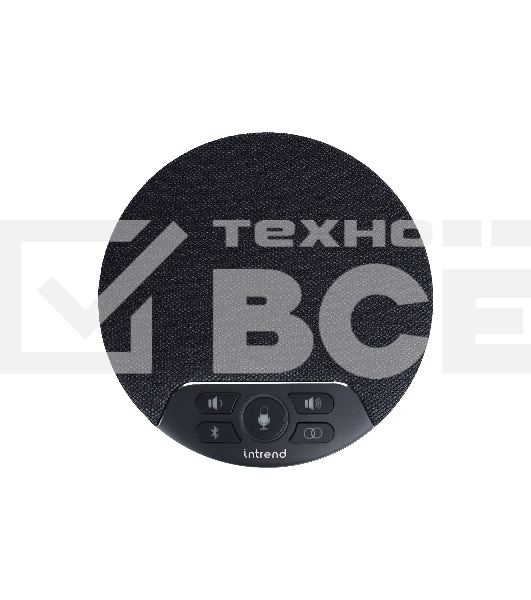 Спикерфон Intrend [ITSPH-W200] 4 капсюля, BT+USB, эффективный радиус 3м, ANC, AEC, AGC, полнодуплексная связь, беспроводное каскадирование 2х спикерфонов, аккумулятор: время работы в режиме разговора до 12 часов. В комплекте USB-dongle