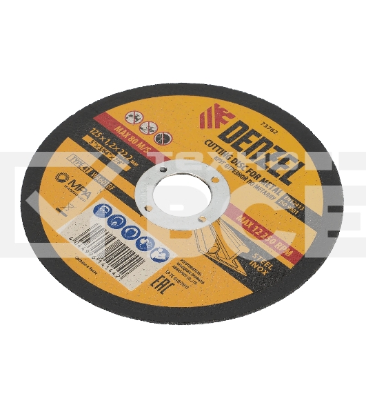 Круг отрезной по металлу Denzel WA60TBF 125x1.2x22.2мм 73762