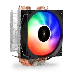 Кулер ExeGate Wizard EXX600-PWM.FRGb (Al+Cu, 6 тепл.трубки, LGA775/1150/1151/1155/1156/1200/1700/1851/AM2/AM2+/AM3/AM3+/AM4/AM5/FM1/FM2/754/939/940, TDP 180W, Fan 120мм PWM, 800-2400RPM, Hydro bearing, 4pin, 11-24db, 540г, FRGb подсветка, с термопастой, на защелках, Color Box), фото 1