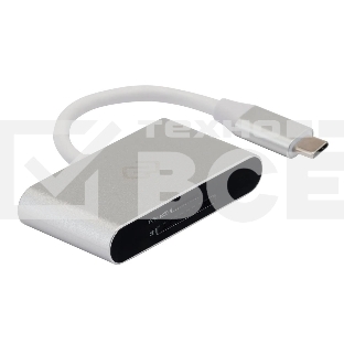 Кард-ридер Digma CR-С2501-S/серебристый/SD/TF/micro-SD/USB Type-C/алюминий