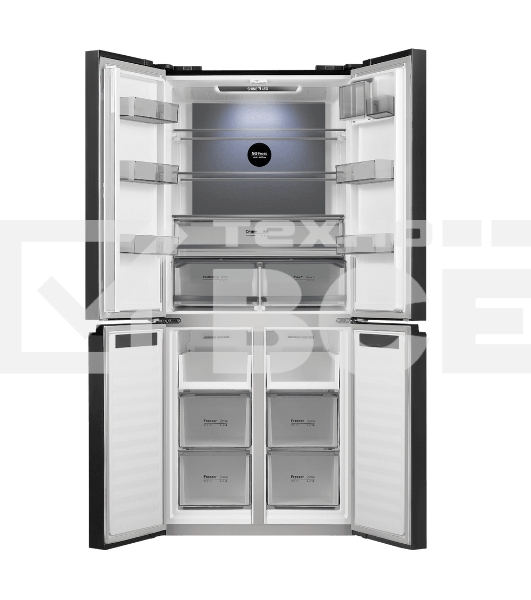 Холодильник Maunfeld MFF192NFSB01 Inverter черная сталь трехкамерный 334/184л морозилка снизу, No Frost, Side by Side