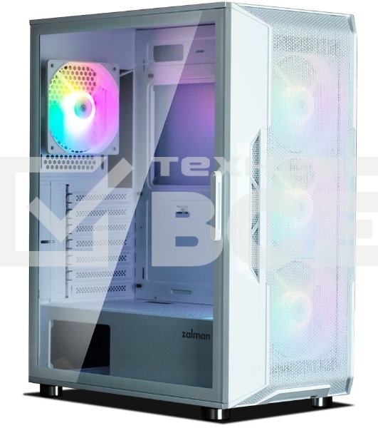 Компьютерный корпус MidiTower Zalman I3 NEO белый (ATX, front mesh, USB 2.0 x1, USB 3.0x2, 4x120мм RGb fan, без БП) (I3 NEO White)